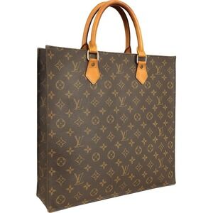 Louis Vuitton Sac Plat MM Monogram Tote Bag MI0599 Made in France Authentic 1999